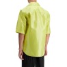 short-sleeved canvas tarp shirt.