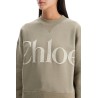 velvet logo crewneck sweatshirt with