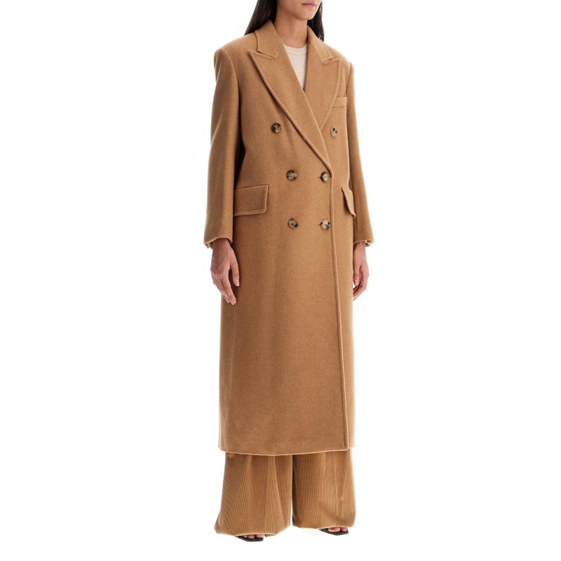 camel double-breasted coat