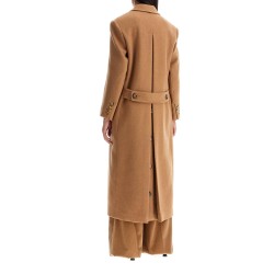 camel double-breasted coat