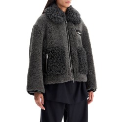 short eco shearling coat