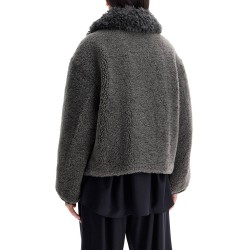 short eco shearling coat