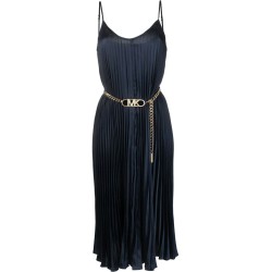 Pleated slip midi dress