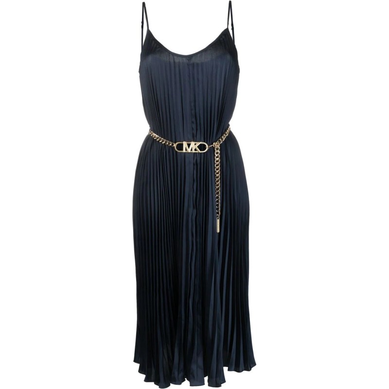 Pleated slip midi dress