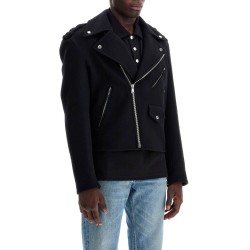 wool felt biker jacket in