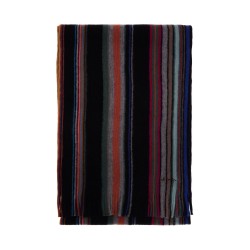 multicolored striped wool scarf