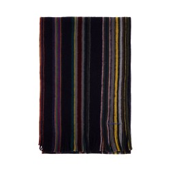 multicolored striped wool scarf