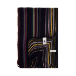 multicolored striped wool scarf