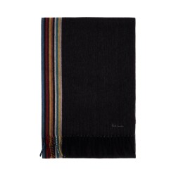 cashmere scarf with signature stripe pattern