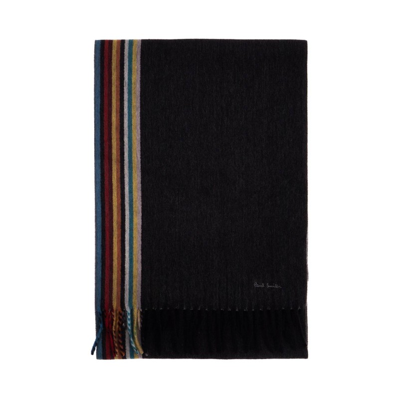 cashmere scarf with signature stripe pattern