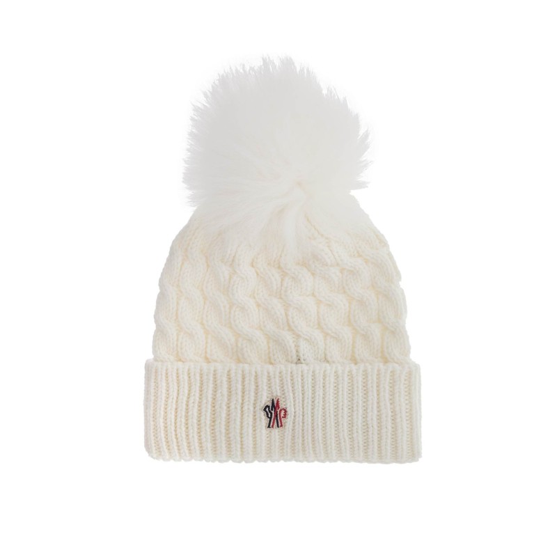 wool beanie hat with pom pom.