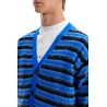 striped wool and mohair cardigan