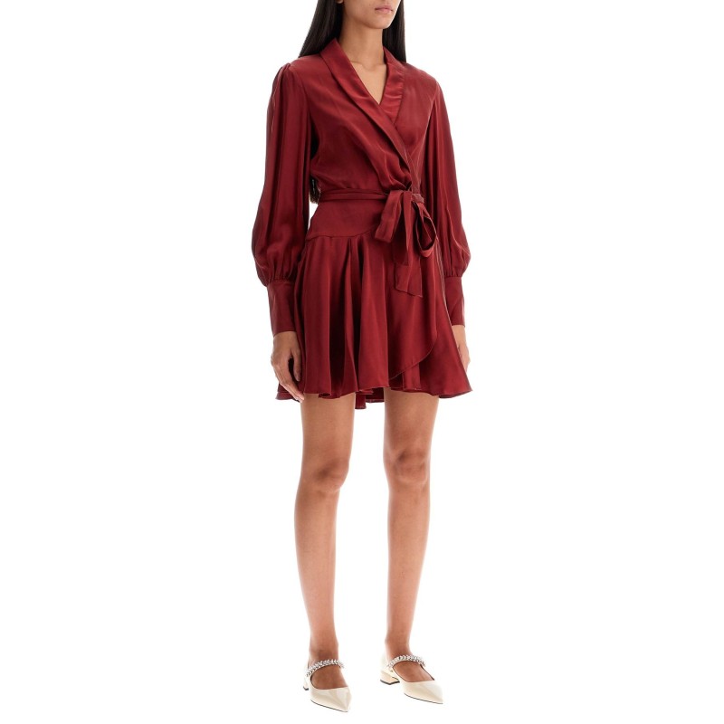 silk wrap mini dress with nine words