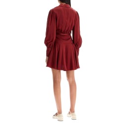 silk wrap mini dress with nine words