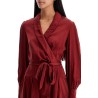 silk wrap mini dress with nine words