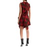 distressed wool tartan mini dress