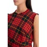 distressed wool tartan mini dress