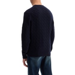 classic fit cable knit wool pullover