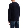 classic fit cable knit wool pullover