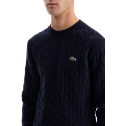 classic fit cable knit wool pullover