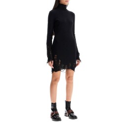 destroyed knit mini dress