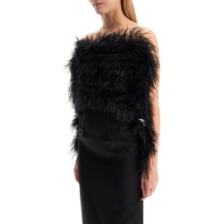 midi dress with feathers