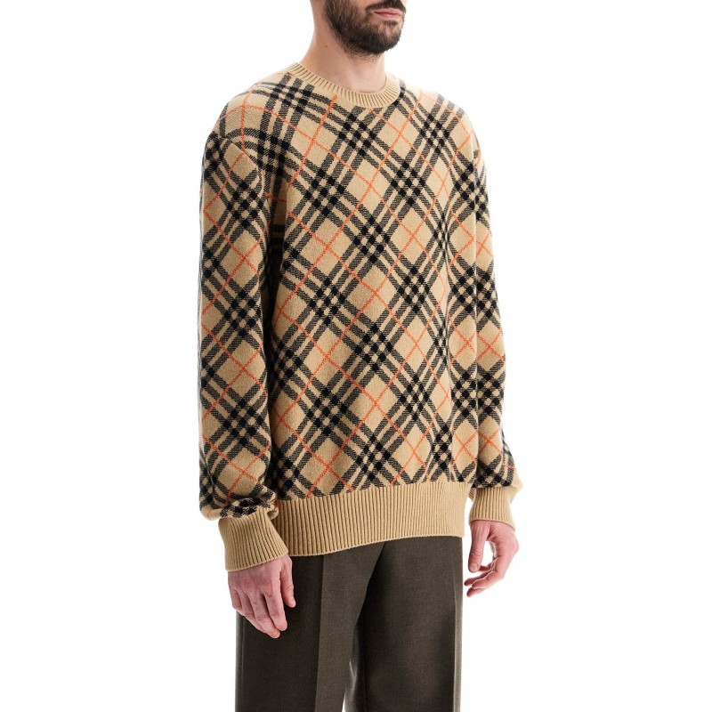 cashmere check pullover swe