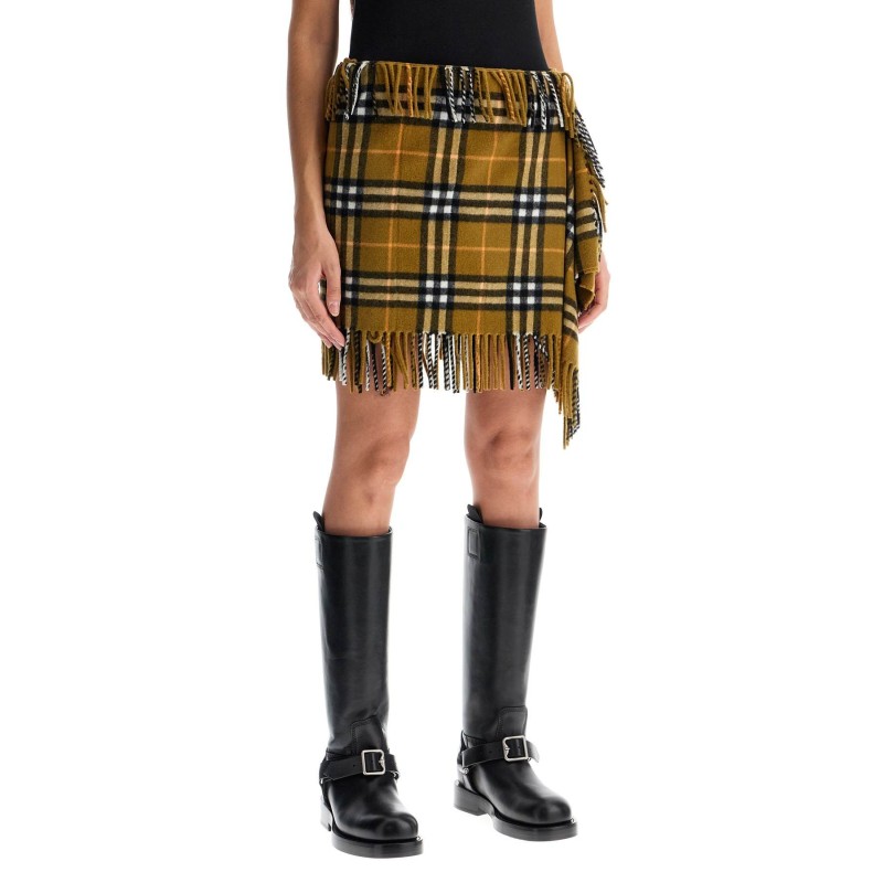 ered wool and cashmere scarf-style mini skirt