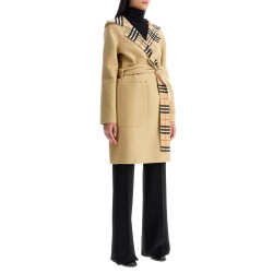 reversible wool coat with lap