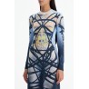 long bondage print dress