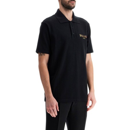 "vintage balmain embroidered polo shirt