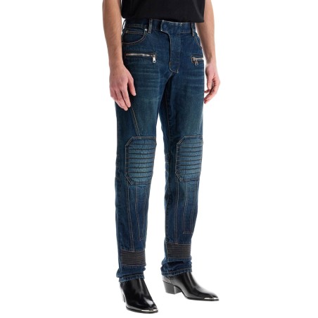 straight leg biker jeans