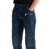 straight leg biker jeans