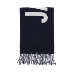 logo wool scarf