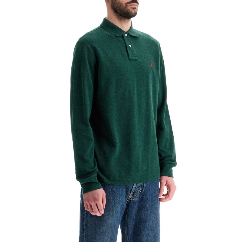 custom slim fit long sleeve polo shirt