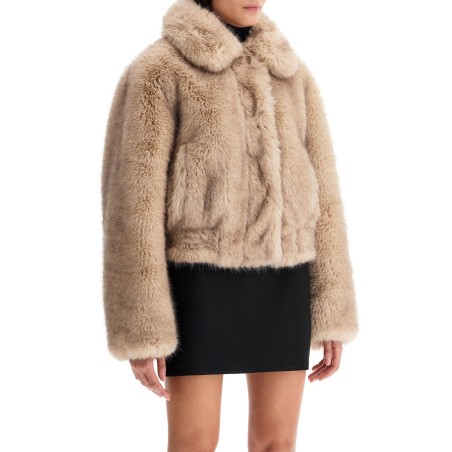 lena faux fur bomber jacket