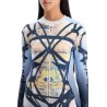 long-sleeved bondage print