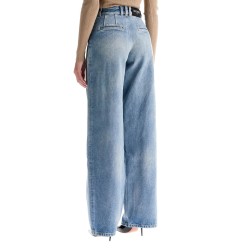 wide leg jeans with pleats