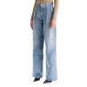 wide leg jeans with pleats