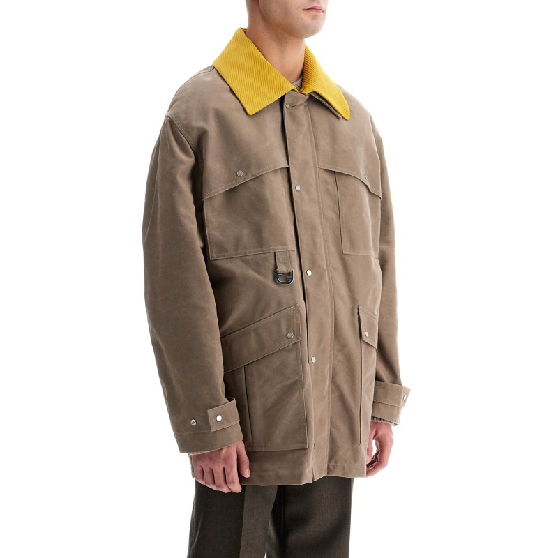 waxed cotton blouson