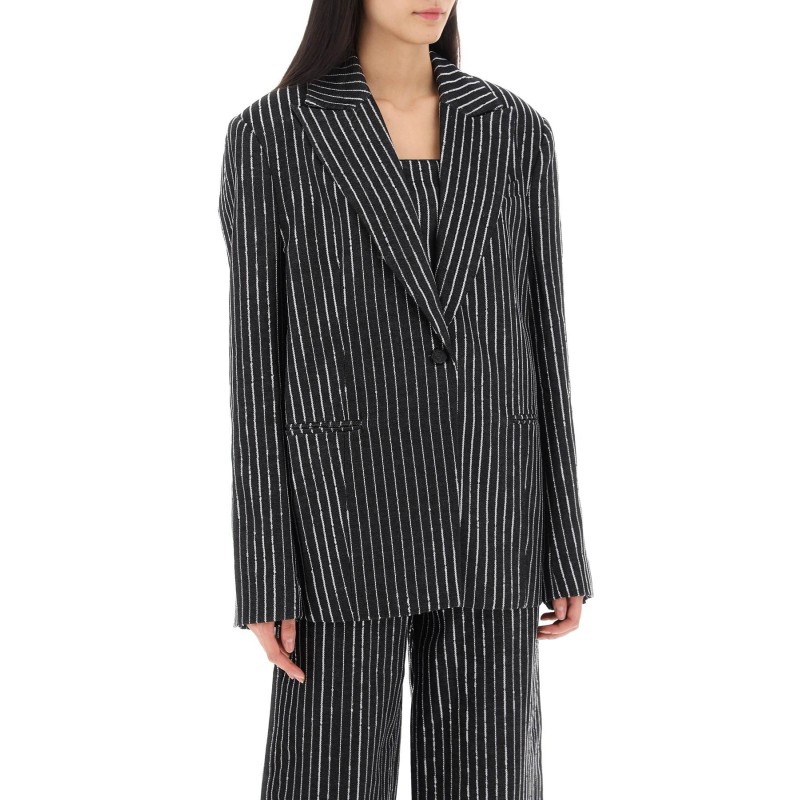 blazer with sequined stripes