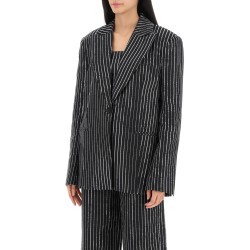 blazer with sequined stripes