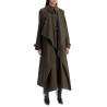 double-breasted trench coat with draped