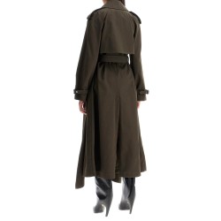 double-breasted trench coat with draped