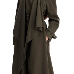 double-breasted trench coat with draped