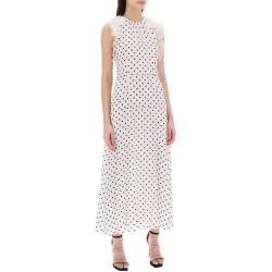 sleeveless maxi dress in polka