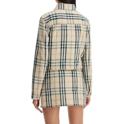 cropped checkered jacket for