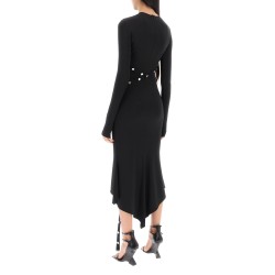 asymmetric dress with snap buttons