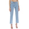 low-waisted cropped jeans