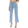 low-waisted cropped jeans